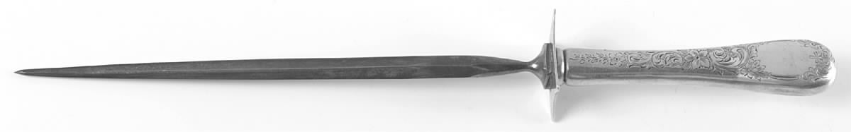Covington-Engraved (Sterling, 1914) Large Roast Steel Rod Knife Sharpener by Gorham Silver-1