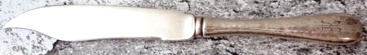 Covington-Hammered (Sterling, 1914) Individual Hollow Handle Fish Knife-Sterling Blade by Gorham Silver-1