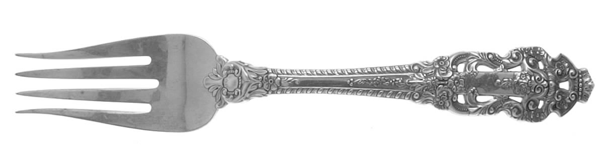 Crown Baroque (Sterling, 1975) Medium Solid Cold Meat Serving Fork by Gorham Silver-1