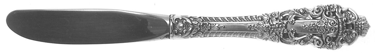 Crown Baroque (Sterling, 1975) Modern Hollow Butter Spreader (Stainless) by Gorham Silver-1