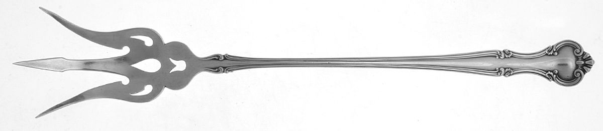 Cromwell (Sterling, 1900, No Monos) Large Lettuce Serving Fork by Gorham Silver-1