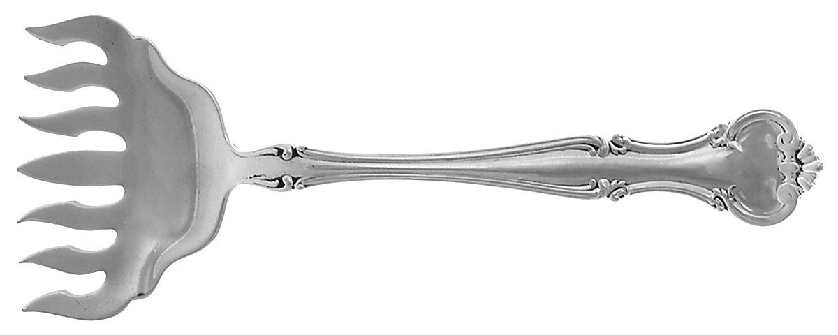 Cromwell (Sterling, 1900, No Monos) Large Solid Tined Sardine Serving Fork by Gorham Silver-1