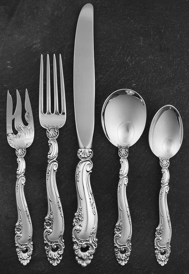 Decor (Sterling, 1953, No Monograms) 5 Piece Dinner Size Setting by Gorham Silver-1