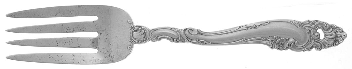 Decor (Sterling, 1953, No Monograms) Medium Solid Cold Meat Serving Fork by Gorham Silver-1