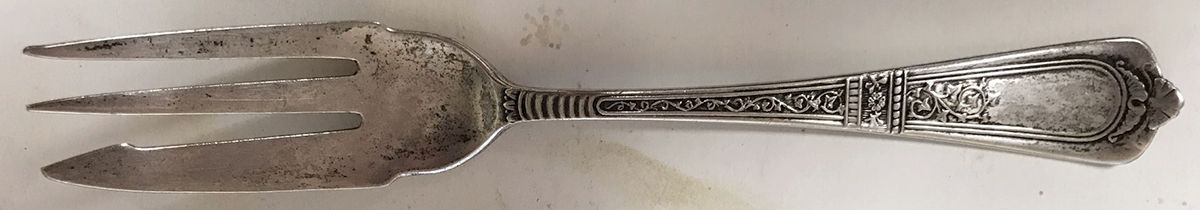 Domestic (Sterling, 1880) Old Style Pickle Fork by Gorham Silver-1