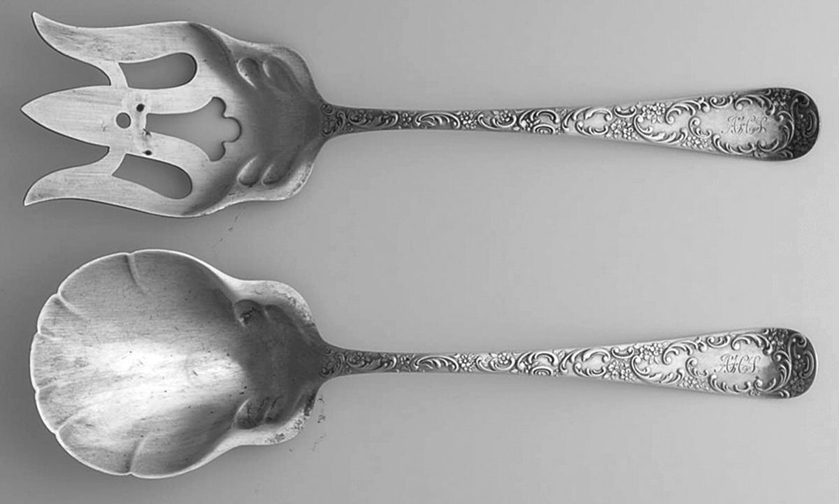 Douglas (Sterling, 1899) (2 Pc) Solid Salad Set by Gorham Silver-1