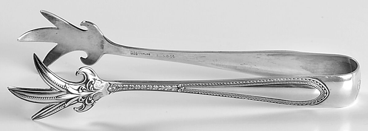 Edgeworth (Sterling, 1922) Large Ice Serving Tongs with Claw Tips by Gorham Silver-1