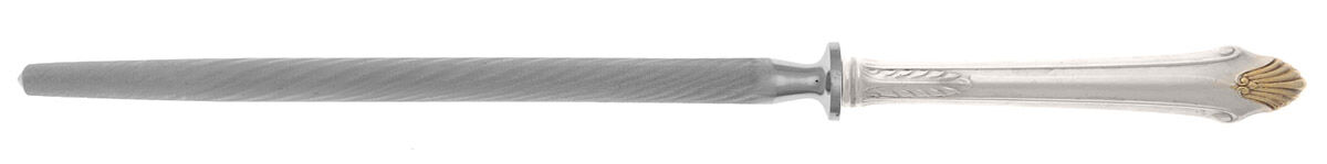 Edgemont Gold (Sterling, Gold Accent, 1987) Sharpener Knife with Steel Rod HC by Gorham Silver-1