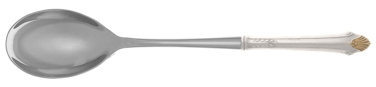 Edgemont Gold (Sterling, Gold Accent, 1987) Dressing Spoon with Stainless Bowl HC by Gorham Silver-1