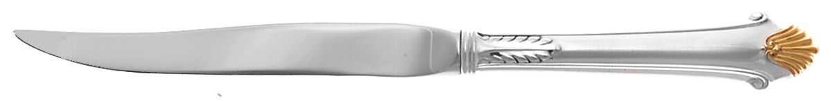 Edgemont Gold (Sterling, Gold Accent, 1987) Individual Steak Knife Hollow Handle by Gorham Silver-1