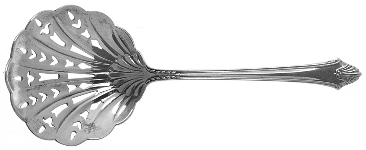 Edgemont Gold (Sterling, Gold Accent, 1987) Solid Bon Bon Spoon by Gorham Silver-1