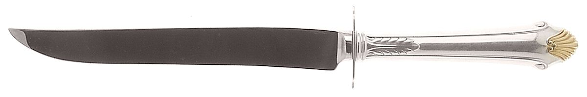 Edgemont Gold (Sterling, Gold Accent, 1987) Small Steak Carving Knife with Stainless Blade by Gorham Silver-1