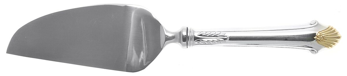 Edgemont Gold (Sterling, Gold Accent, 1987) Cheese Knife with Stainless Blade by Gorham Silver-1