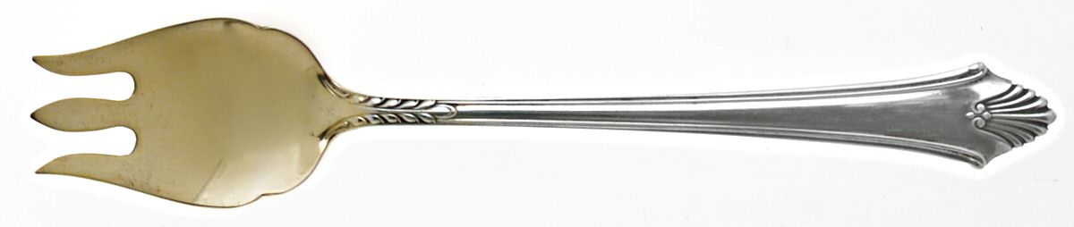 Edgemont Gold (Sterling, Gold Accent, 1987) Ice Cream Fork by Gorham Silver-1