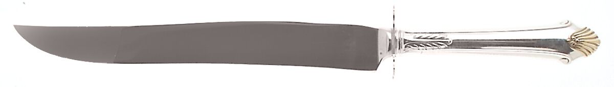 Edgemont Gold (Sterling, Gold Accent, 1987) Large Stainless Blade Roast Carving Knife by Gorham Silver-1