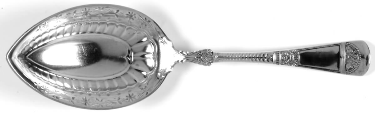 Empress (Sterling, 1880) Solid Bright Cut Vegetable Serving Spoon by Gorham Silver-1