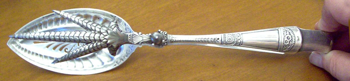 Empress (Sterling, 1880) Solid Yoked Asparagus Tongs by Gorham Silver-1