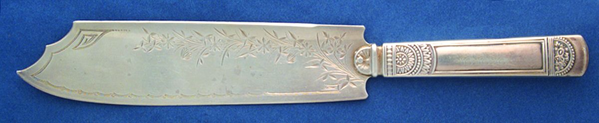 Empress (Sterling, 1880) Sterling Blade Ice Cream Slicer,Hollow,Bright Cut by Gorham Silver-1