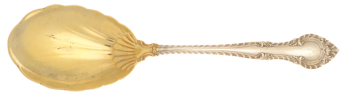 English Gadroon (Sterling, 1939, No Monos) Solid Salad Serving Spoon by Gorham Silver-1