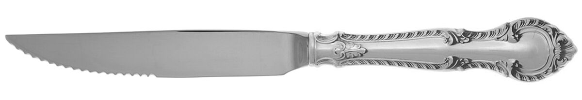 English Gadroon (Sterling, 1939, No Monos) Steak Knife Individual Hollow, Serrate HC by Gorham Silver-1