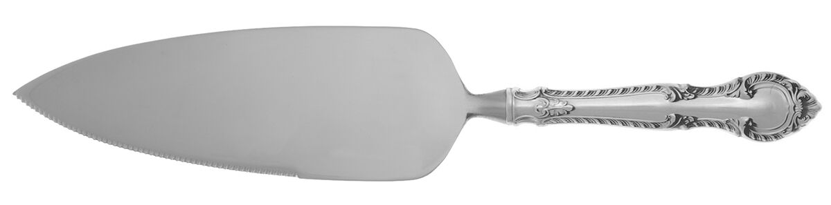 English Gadroon (Sterling, 1939, No Monos) Pie Server with Serrated Stainless Blade HC by Gorham Silver-1