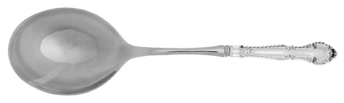 English Gadroon (Sterling, 1939, No Monos) Casserole Spoon with Smooth Stainless Bowl HC by Gorham Silver-1