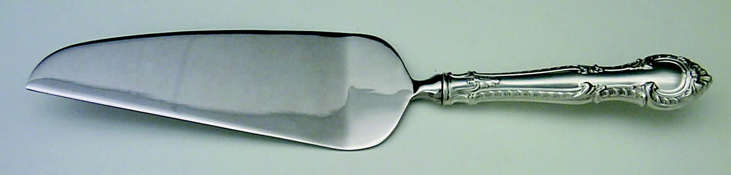 English Gadroon (Sterling, 1939, No Monos) Pie & Cake Server with Stainless Blade by Gorham Silver-1