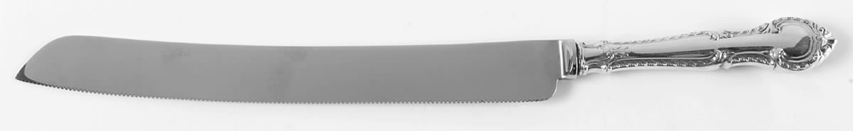 English Gadroon (Sterling, 1939, No Monos) Wedding Cake Knife with Stainless Blade by Gorham Silver-1