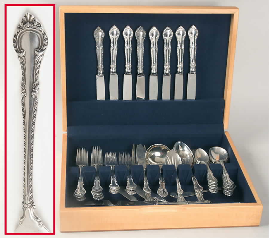 English Gadroon (Sterling, 1939, No Monos) 58 Piece Set by Gorham Silver-1