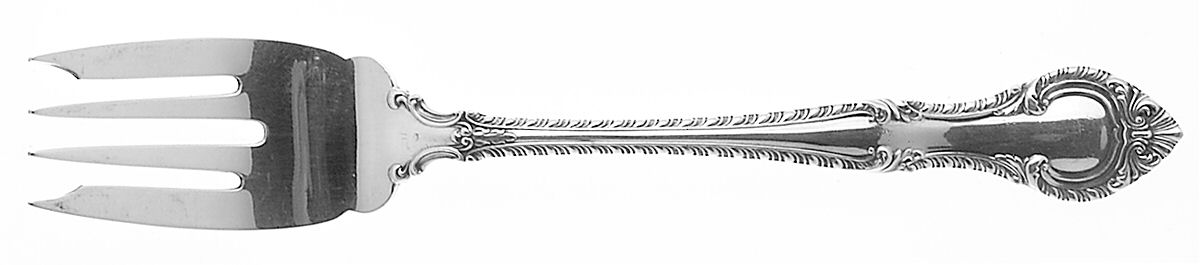 English Gadroon (Sterling, 1939, No Monos) Large Individual Solid Fish/Salad Fork by Gorham Silver-1