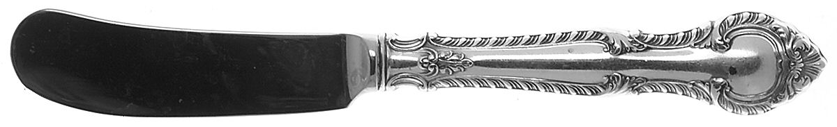 English Gadroon (Sterling, 1939, No Monos) Butter Spreader Hollow Hdl-Paddle/Stainless Blade by Gorham Silver-1