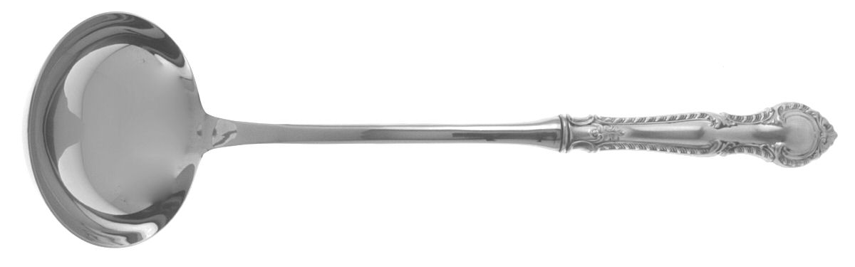 English Gadroon (Sterling, 1939, No Monos) Soup Ladle with Stainless Bowl by Gorham Silver-1