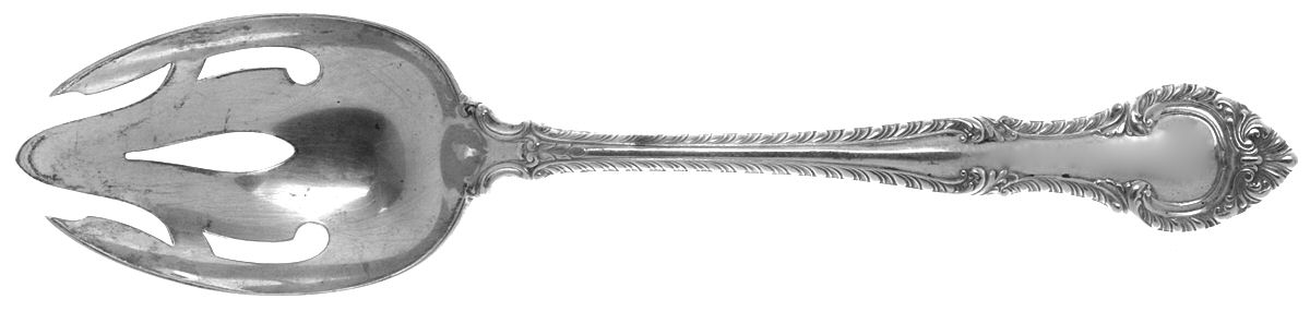 English Gadroon (Sterling, 1939, No Monos) Pierced Tablespoon (Serving Spoon) by Gorham Silver-1
