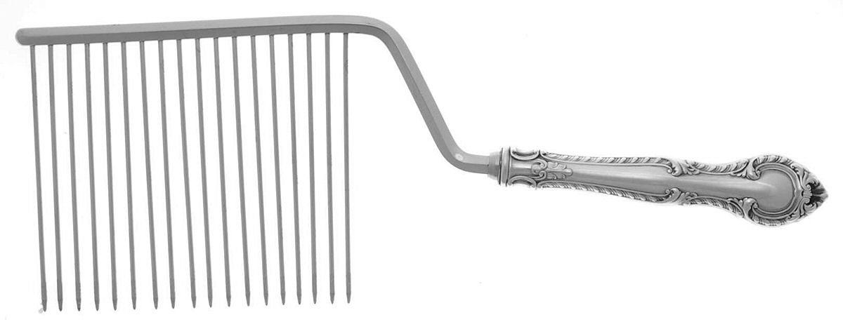 English Gadroon (Sterling, 1939, No Monos) Cake Breaker with Silverplate Prongs by Gorham Silver-1