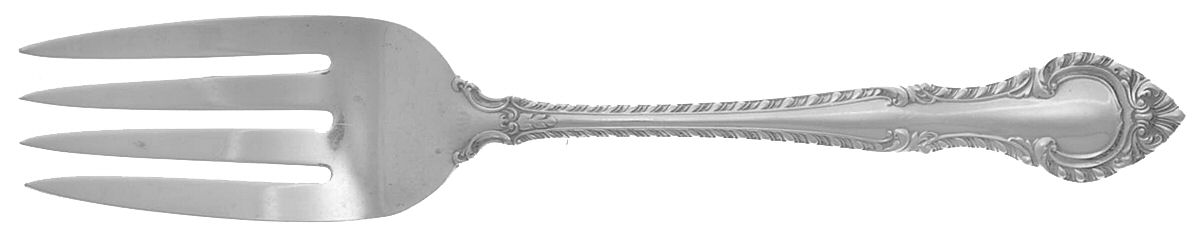 English Gadroon (Sterling, 1939, No Monos) Solid Serving Fork by Gorham Silver-1
