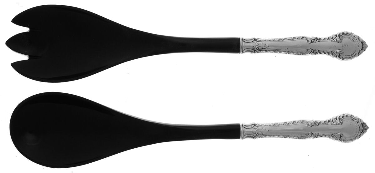 English Gadroon (Sterling, 1939, No Monos) Plastic Bowl 2-Piece Salad Set by Gorham Silver-1