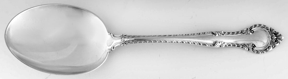 English Gadroon (Sterling, 1939, No Monos) Vegetable Serving Spoon (Solid) by Gorham Silver-1