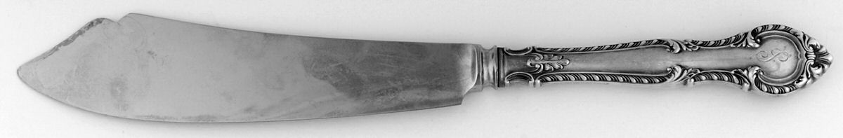 English Gadroon (Sterling, 1939, No Monos) Ice Cream Serving Knife with Stainless Blade by Gorham Silver-1