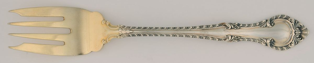 English Gadroon (Sterling, 1939, No Monos) Large Individual Solid Fish/Salad Fork by Gorham Silver-1