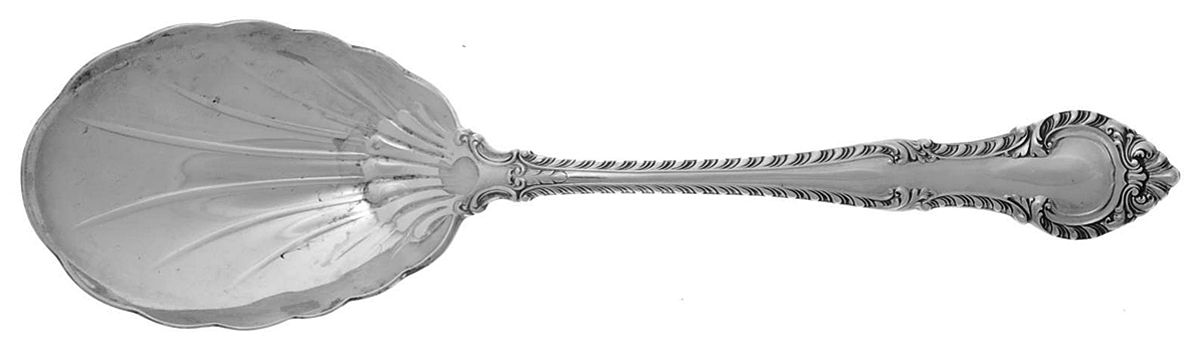 English Gadroon (Sterling, 1939, No Monos) Solid Salad Serving Spoon by Gorham Silver-1