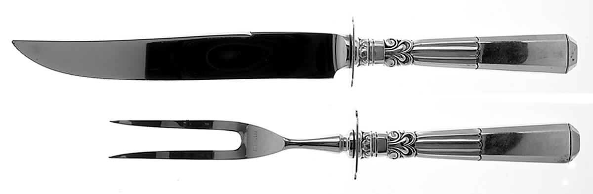Epic (Sterling, 1941) 2 Piece Small Carving Set W/ Sterling Guard by Gorham Silver-1