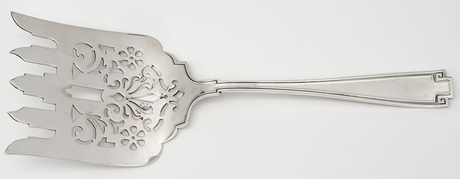 Etruscan (Sterling, 1913) Large Solid Asparagus Serving Fork by Gorham Silver-1