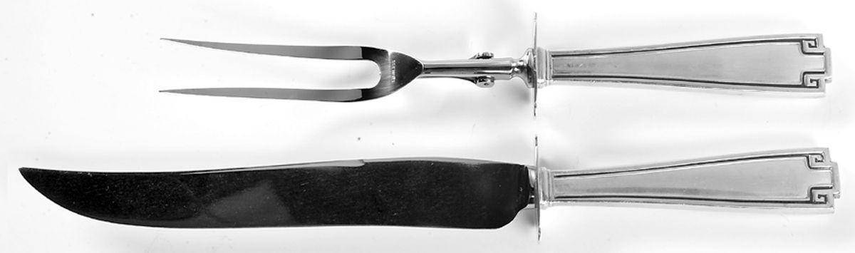 Etruscan (Sterling, 1913) Large 2-Piece Roast Carving Set w/Stainless Blade by Gorham Silver-1