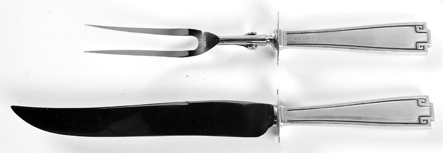 Etruscan (Sterling, 1913) Large 2-Piece Roast Carving Set w/ Stainless Blade by Gorham Silver-1
