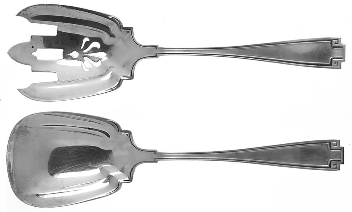 Etruscan (Sterling, 1913) Solid Oversized Serving Salad Set by Gorham Silver-1