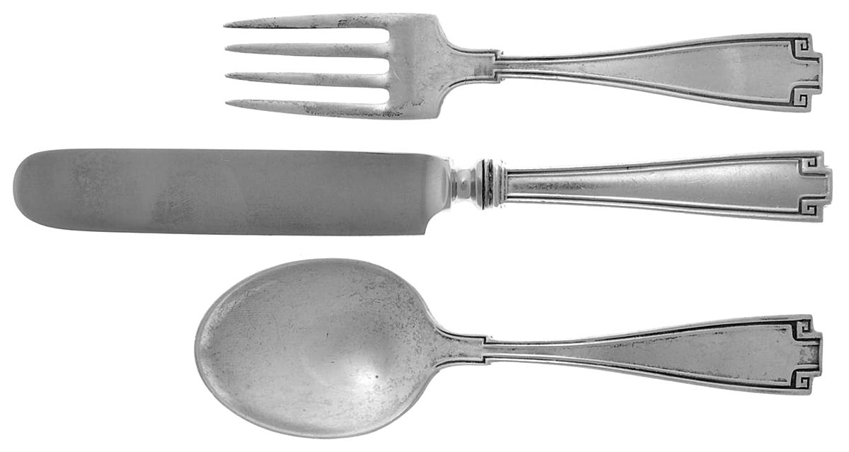 Etruscan (Sterling, 1913) 3 Piece Baby Set (BS, BF, BKM1) by Gorham Silver-1