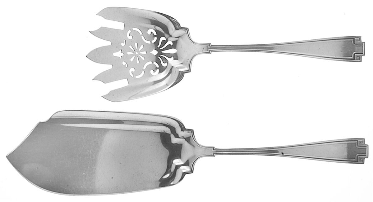 Etruscan (Sterling, 1913) 2 Piece Large Solid Fish Serving Set by Gorham Silver-1