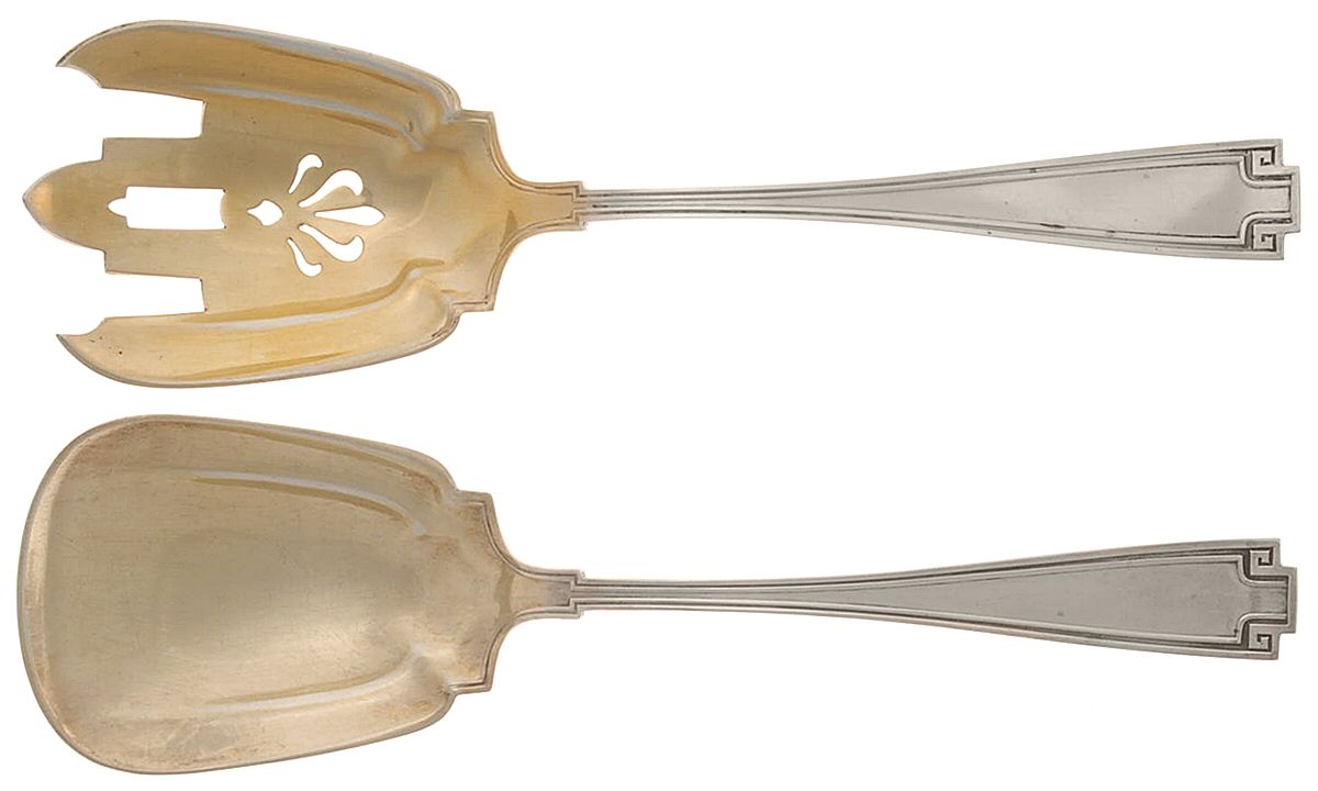 Etruscan (Sterling, 1913) Solid Oversized Serving Salad Set by Gorham Silver-1