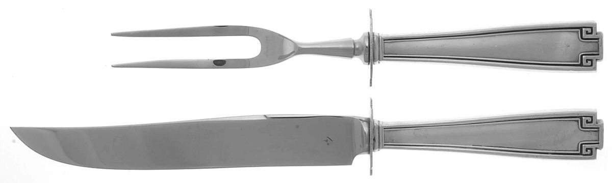 Etruscan (Sterling, 1913) Small Steak 2-Piece Carving Set w/Stainless Blade by Gorham Silver-1
