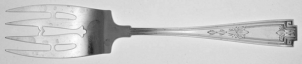 Etruscan-Engraved (Sterling, 1913) Medium Solid Cold Meat Serving Fork by Gorham Silver-1